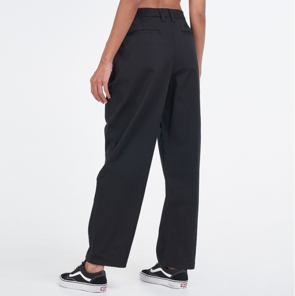 VANS Wide Leg Chino Pants‎ Black Women Size 9 Baggy Streetwear Skater Grunge - Picture 4 of 15